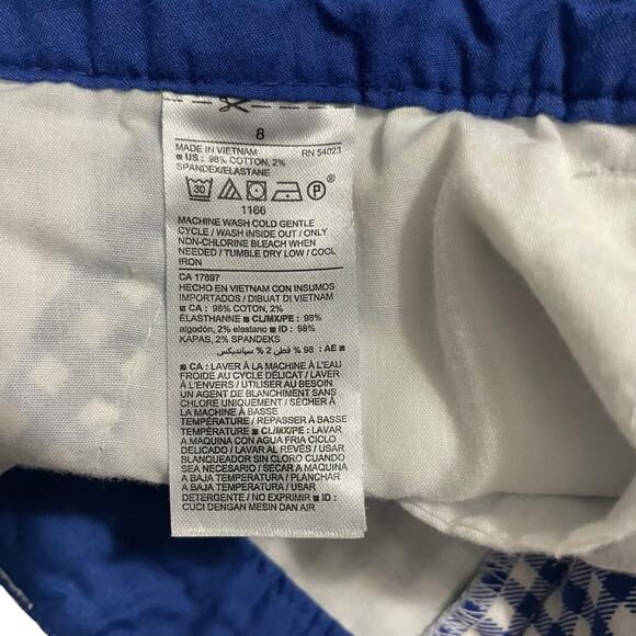 Old Navy Shorts Womens Size 8 Everyday Short Blue Gingham Plaid Mid Rise Zip Fly - Picture 5 of 10